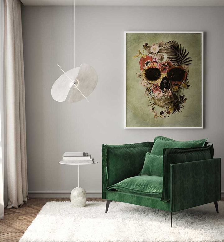 GARDEN SKULL , SURREAL ART PRINTS