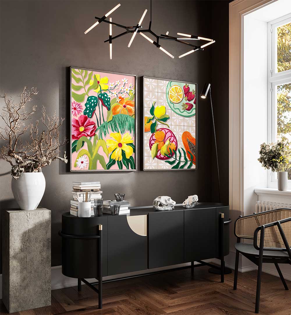 GARDEN & CITRUS , SET OF 2 PAINTINGS