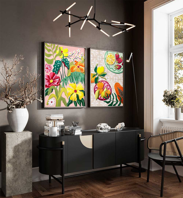GARDEN & CITRUS , SET OF 2 PAINTINGS
