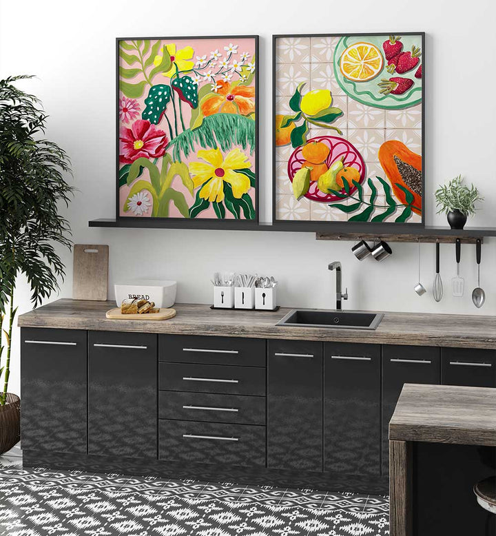 GARDEN & CITRUS , SET OF 2 PAINTINGS