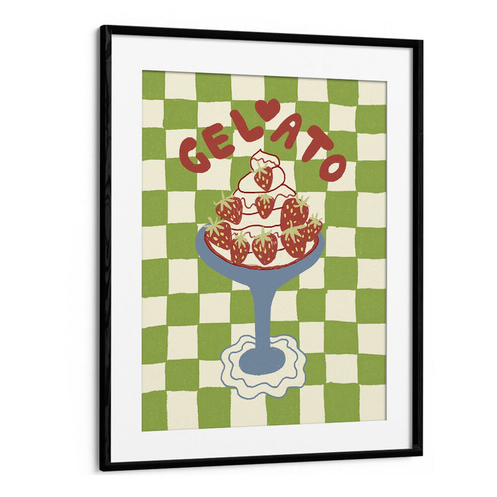 Gelato by Studio Dolci Kitchen Art Prints in Black Frame With Mount