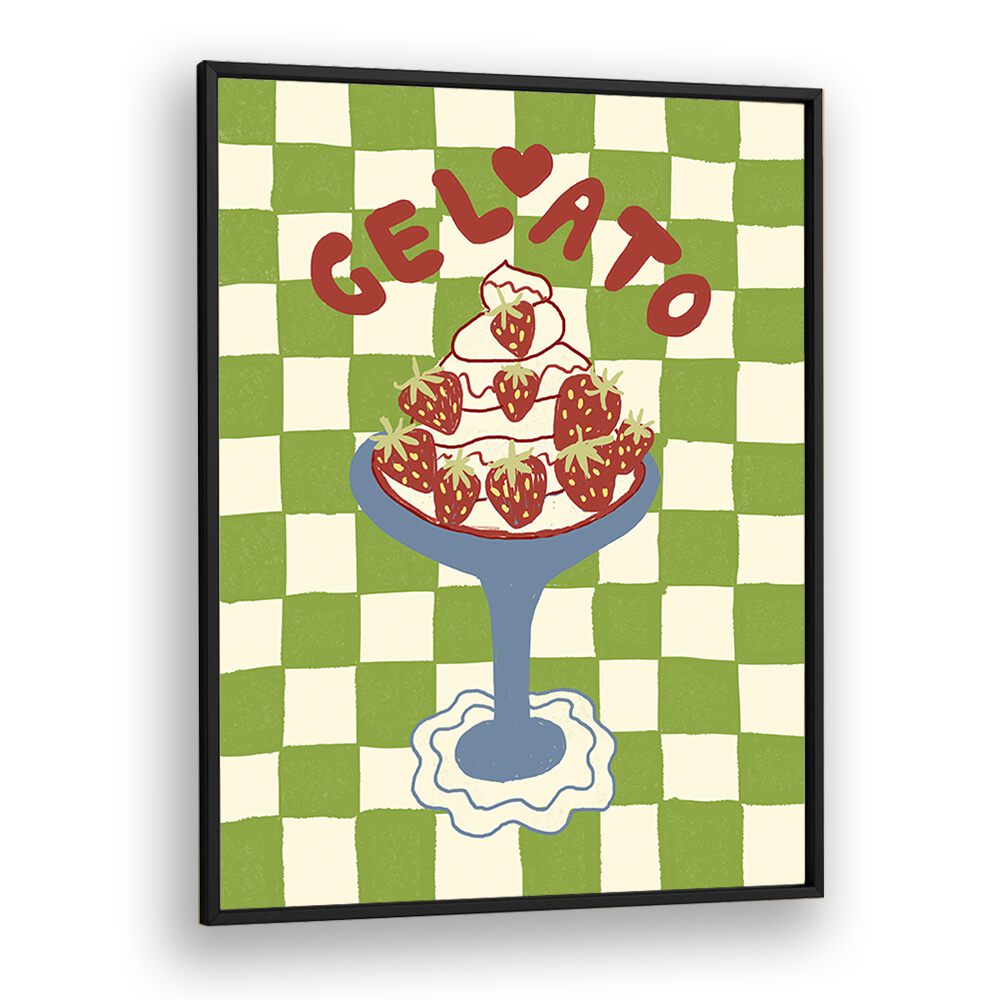 Gelato by Studio Dolci Kitchen Art Prints in Black Plain Frame