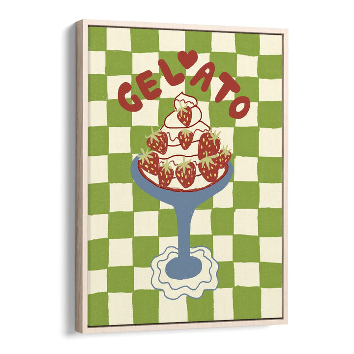 Gelato by Studio Dolci Kitchen Art Prints in Oak Wood Floater Frame