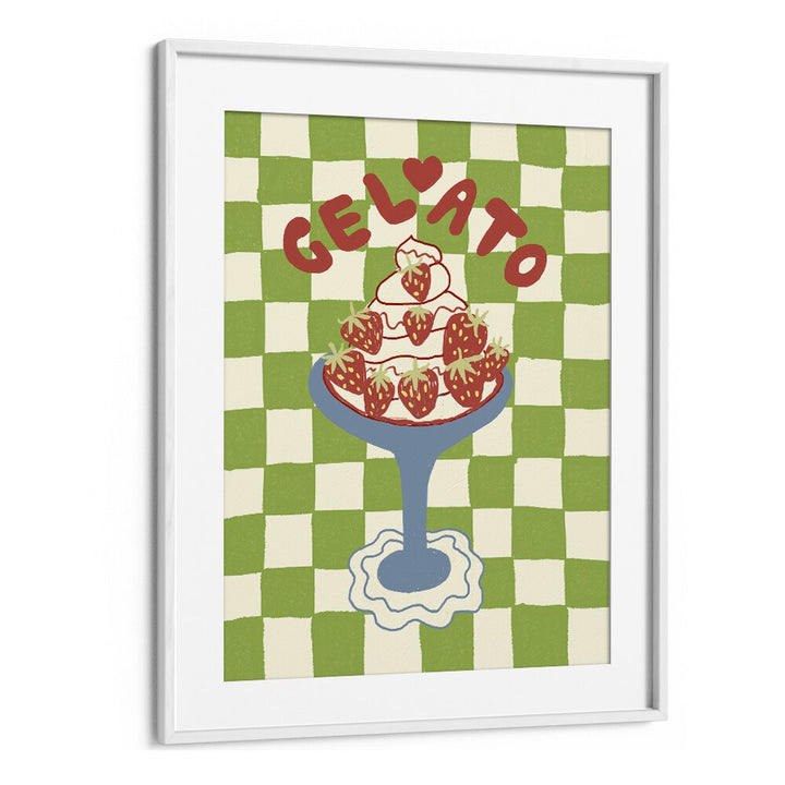 Gelato by Studio Dolci Kitchen Art Prints in White Frame With Mount