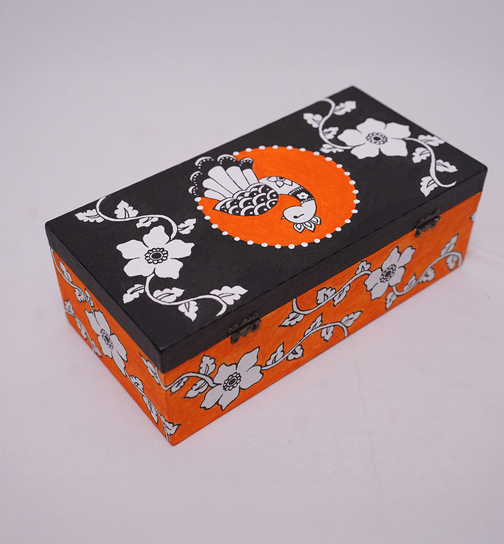 OYAL KALAMKARI-INSPIRED PEACOCK KEEPSAKE BOX