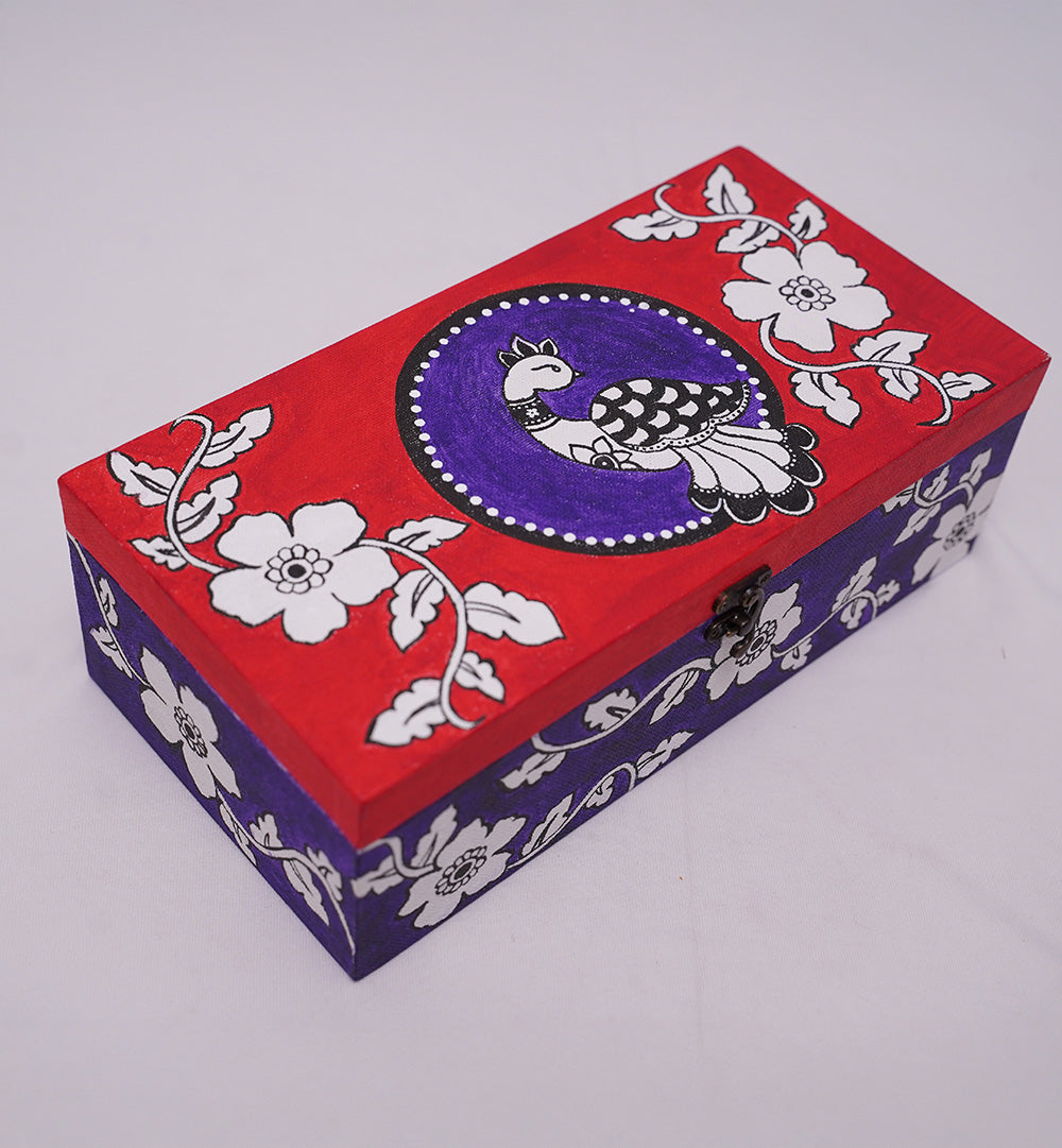 ROYAL KALAMKARI-INSPIRED PEACOCK KEEPSAKE BOX