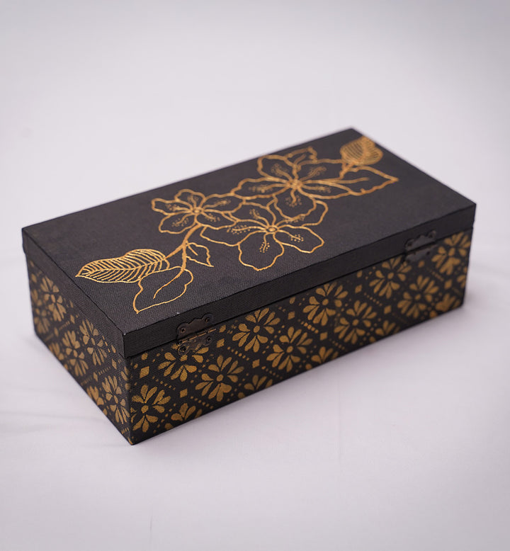 MIDNIGHT GOLD BLOOM KEEPSAKE BOX
