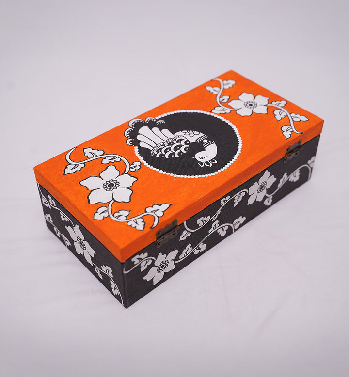 ROYAL KALAMKARI-INSPIRED PEACOCK KEEPSAKE BOX