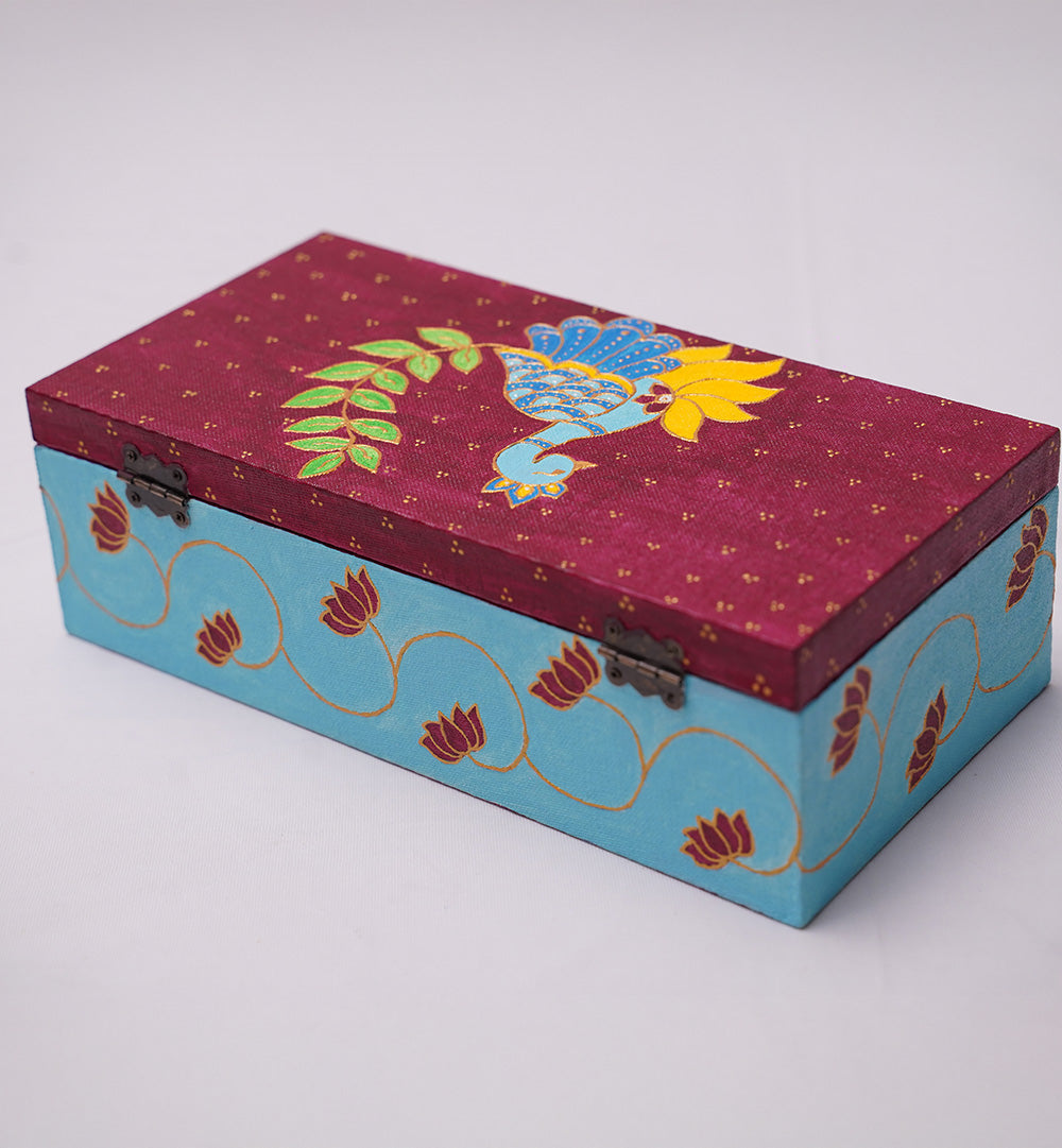 HERITAGE PEACOCK LOTUS KEEPSAKE BOX