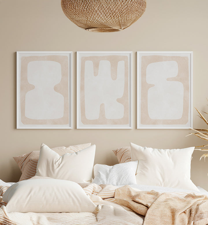 BARE EARTH FORMS , SET OF 3 PAINTINGS