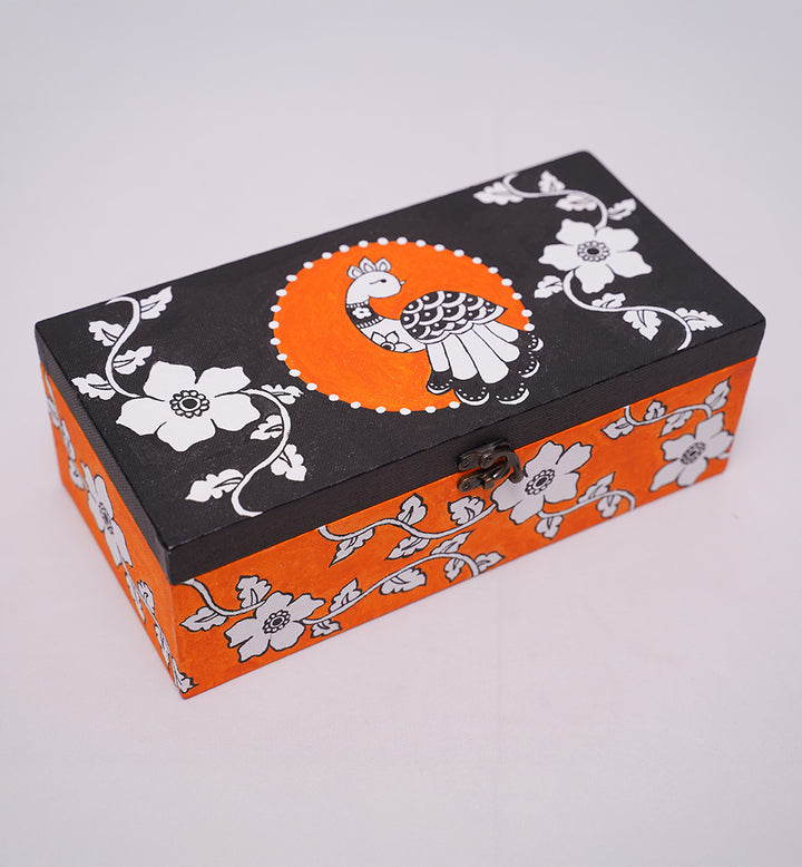 OYAL KALAMKARI-INSPIRED PEACOCK KEEPSAKE BOX