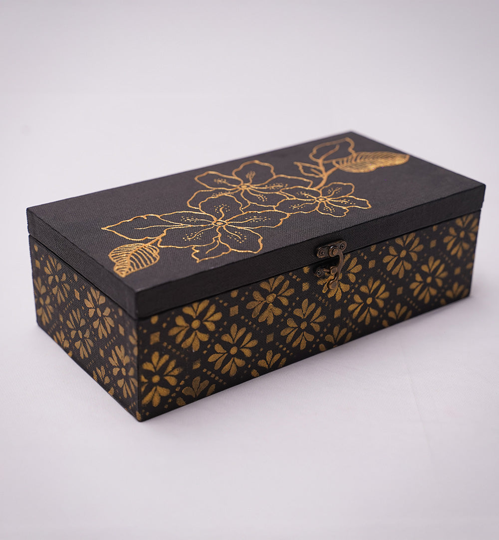 MIDNIGHT GOLD BLOOM KEEPSAKE BOX