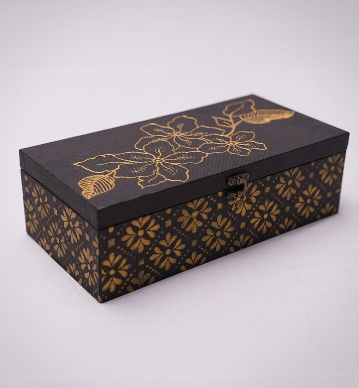 MIDNIGHT GOLD BLOOM KEEPSAKE BOX