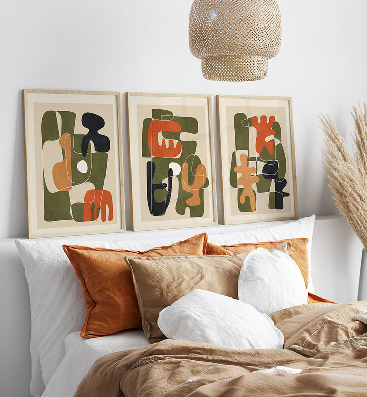 CALM CONSTRUCTS , SET OF 3 PAINTINGS