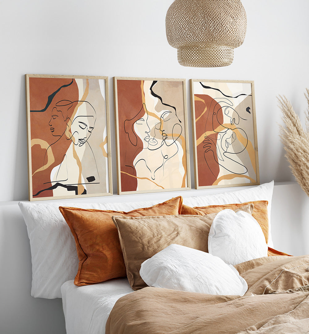 INTIMATE FORMS , SET OF 3 PAINTINGS