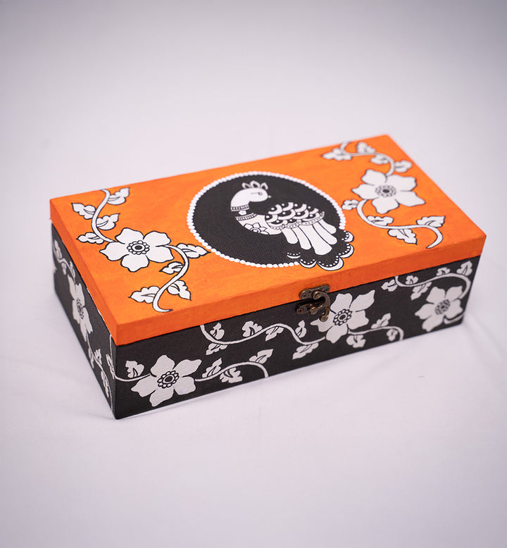 ROYAL KALAMKARI-INSPIRED PEACOCK KEEPSAKE BOX