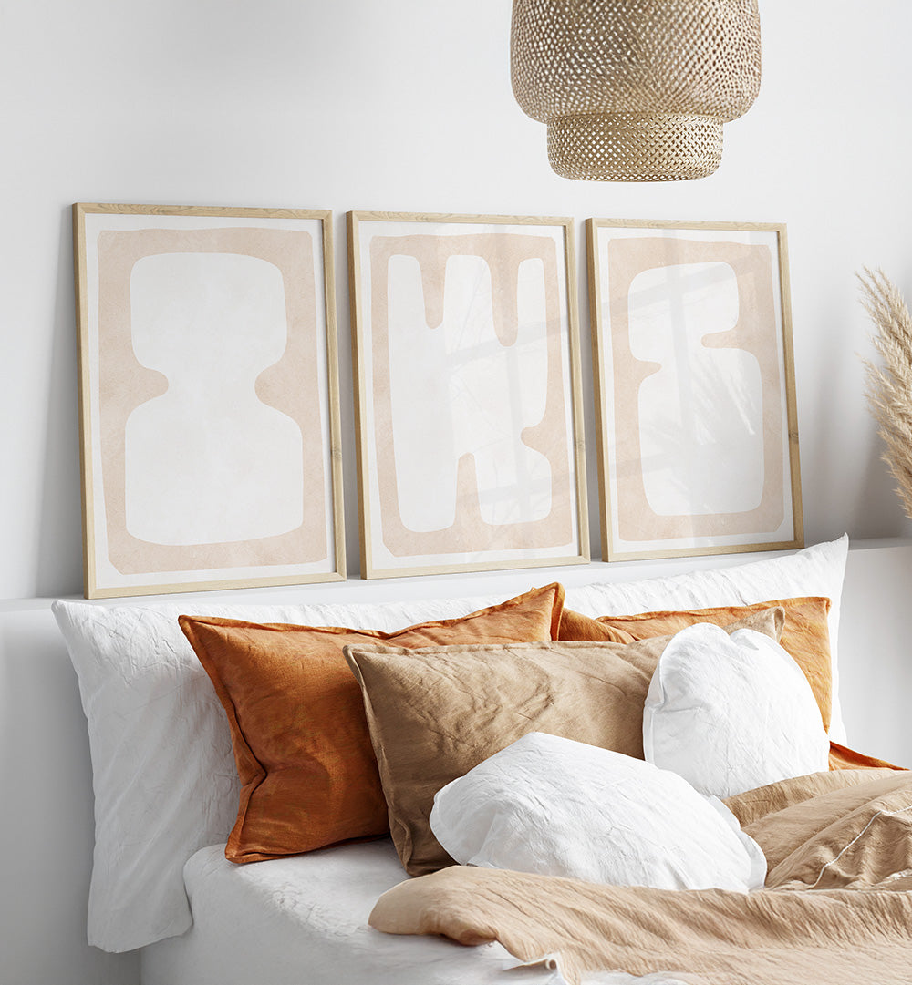 BARE EARTH FORMS , SET OF 3 PAINTINGS