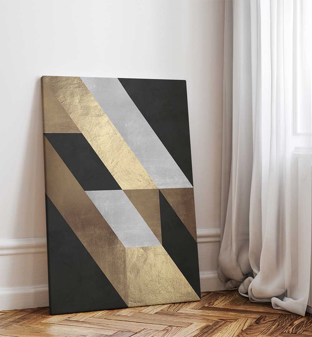 GEOMETRIC GOLD FLOW , GEOMETRIC ART PRINTS