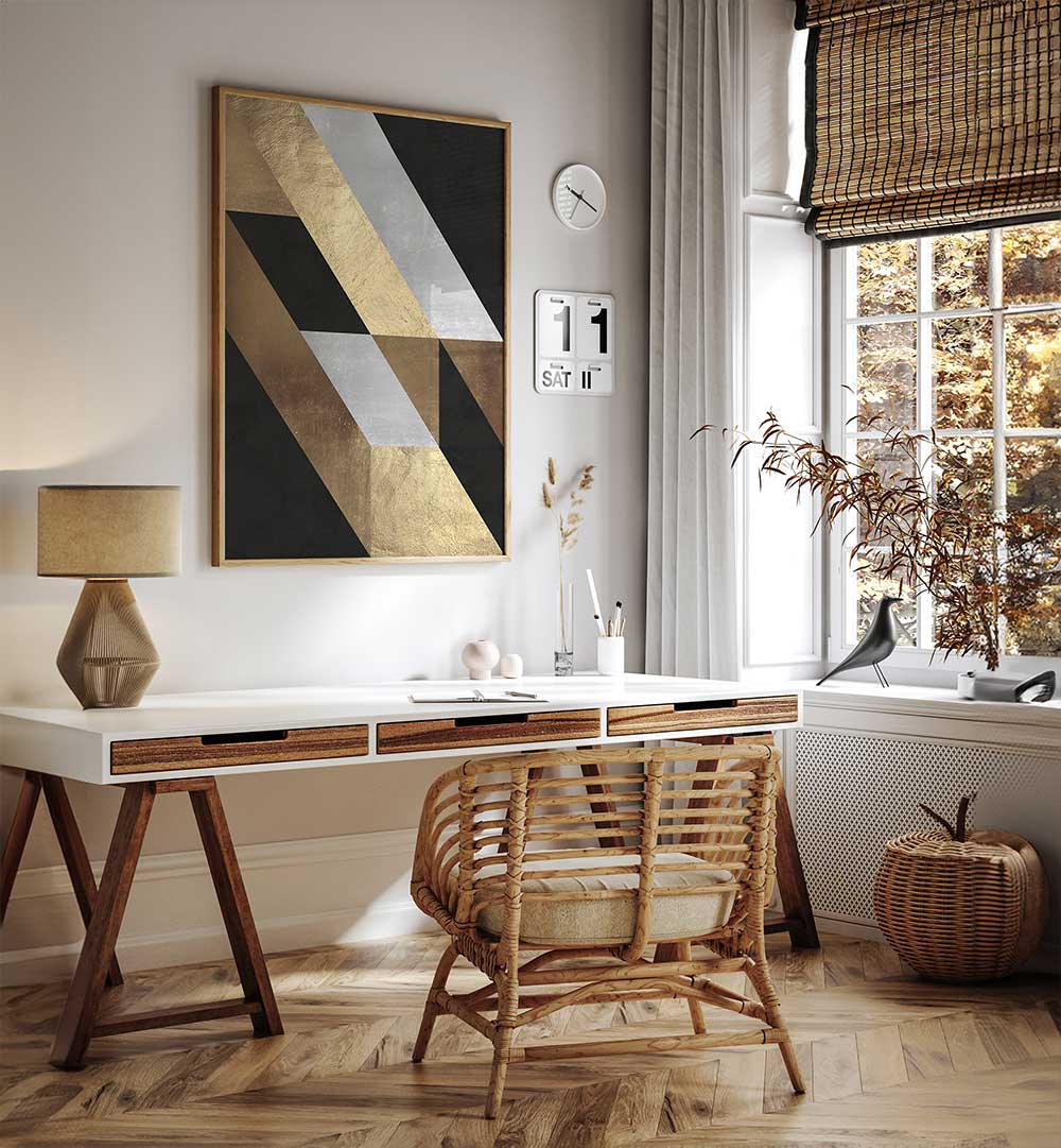 GEOMETRIC GOLD FLOW , GEOMETRIC ART PRINTS