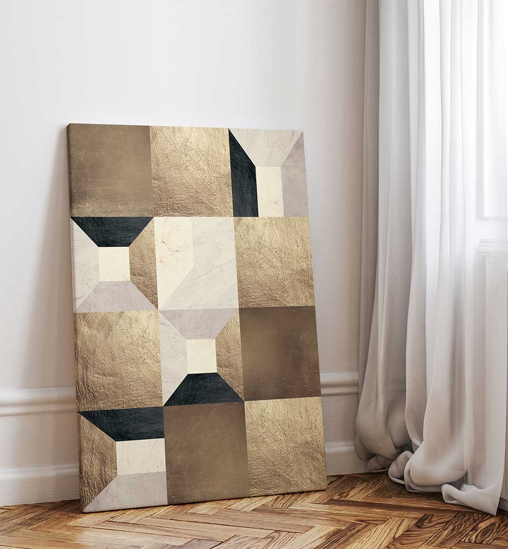 GEOMETRIC GOLD RHYTHM , GEOMETRIC ART PRINTS