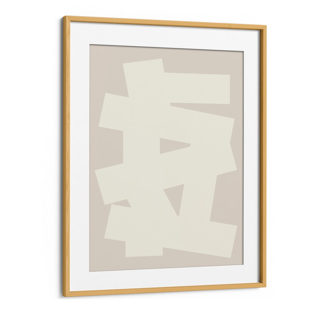 Geometrical Graphic Abstract Art Abstract Paintings in Oak Wood Frame With Mount