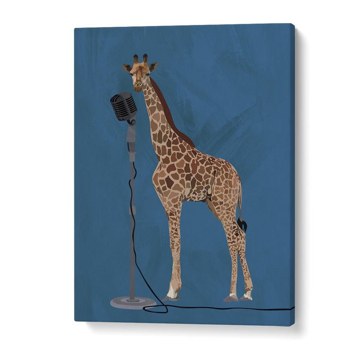 Giraffe Microphone  Kids Paintings in Gallery Wrap