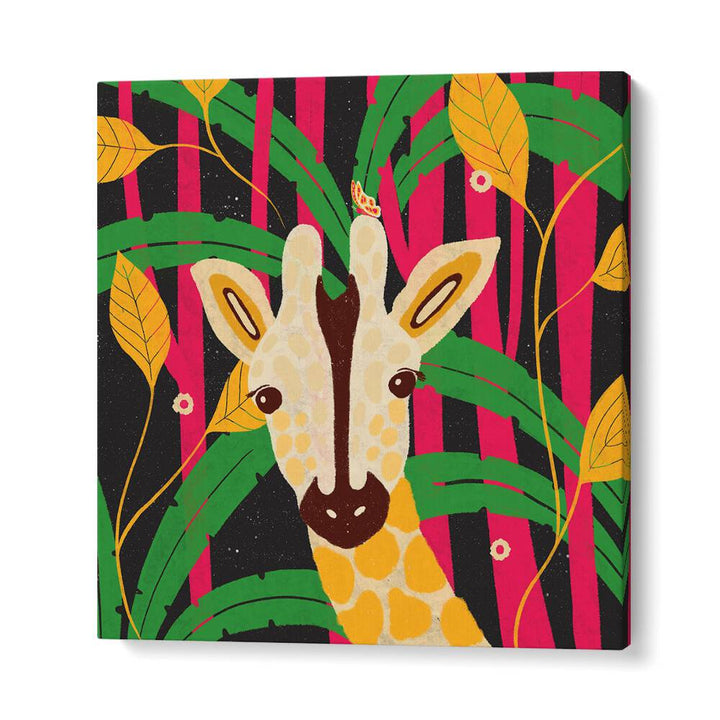 Giraffe-animal Trilogy By Shriya Bhattacharya Kids Paintings in Gallery Wrap