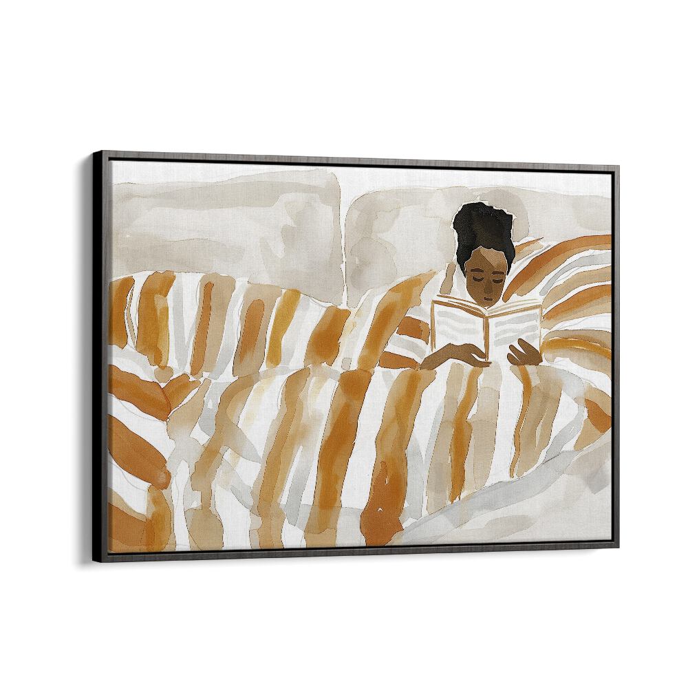 Girl At Mayhem  Women Illustrations paintings in Black Floater Frame