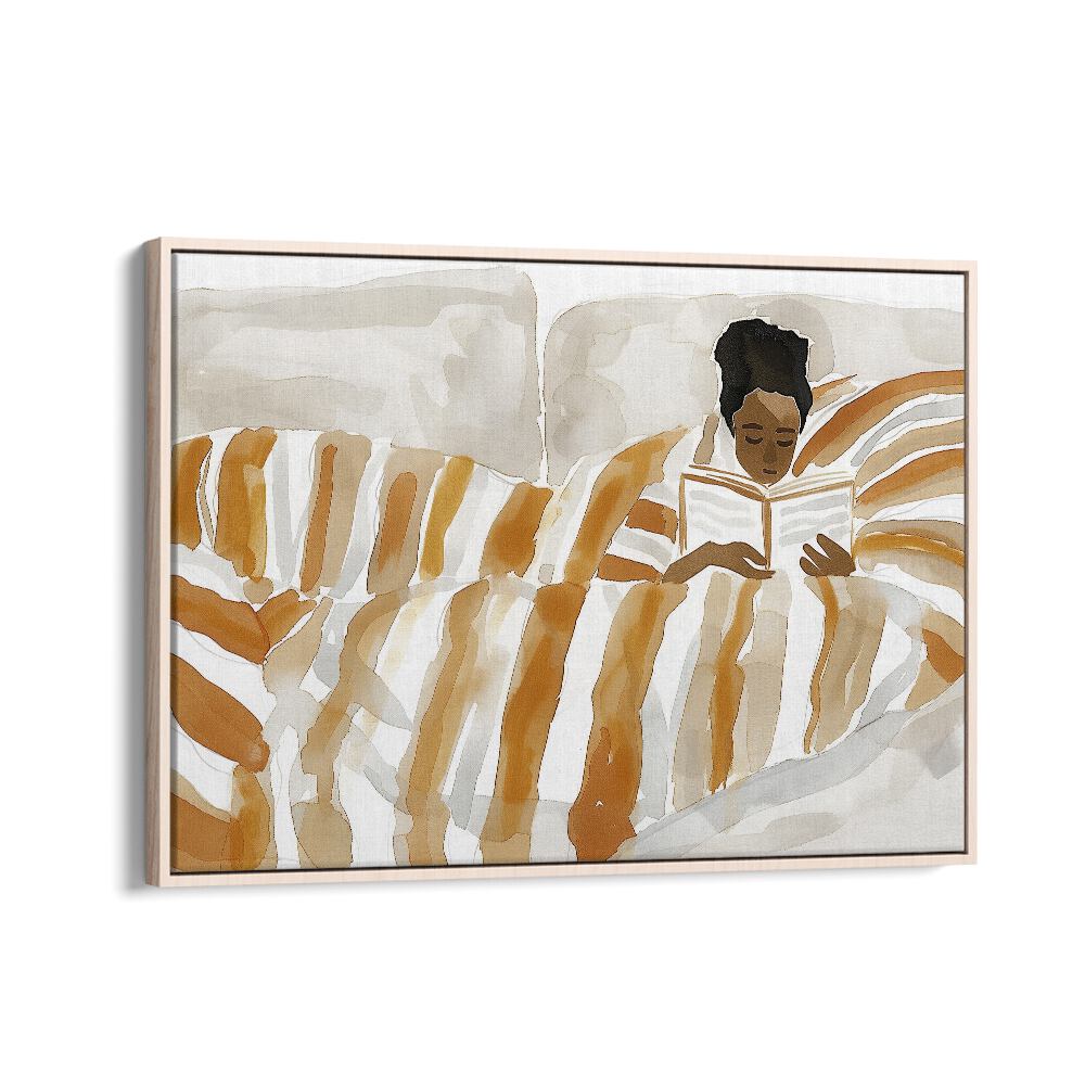 Girl At Mayhem  Women Illustrations paintings in Oak Wood Floater Frame