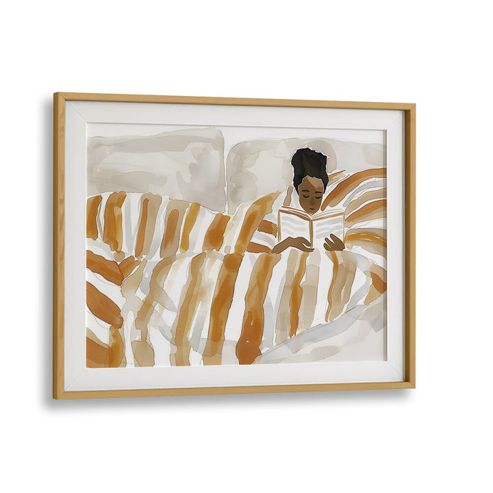 Girl At Mayhem  Women Illustrations paintings in Oak Wood Frame With Mount