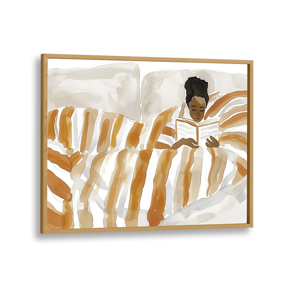 Girl At Mayhem  Women Illustrations paintings in Oak Wood Plain Frame