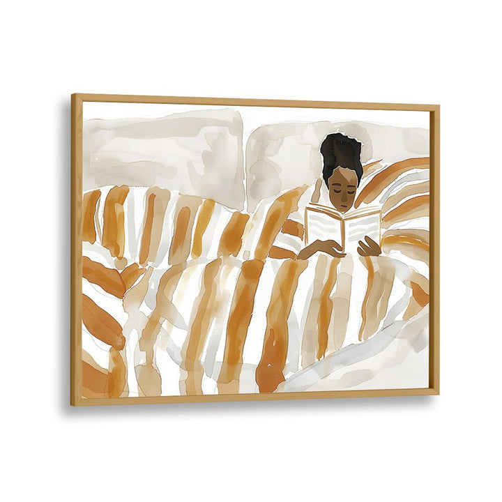 Girl At Mayhem  Women Illustrations paintings in Oak Wood Plain Frame