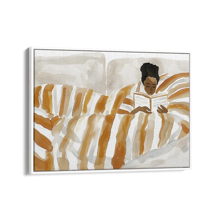 Girl At Mayhem  Women Illustrations paintings in White Floater Frame