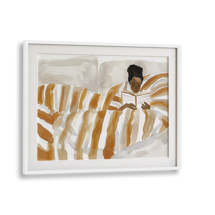 Girl At Mayhem  Women Illustrations paintings in White Frame With Mount