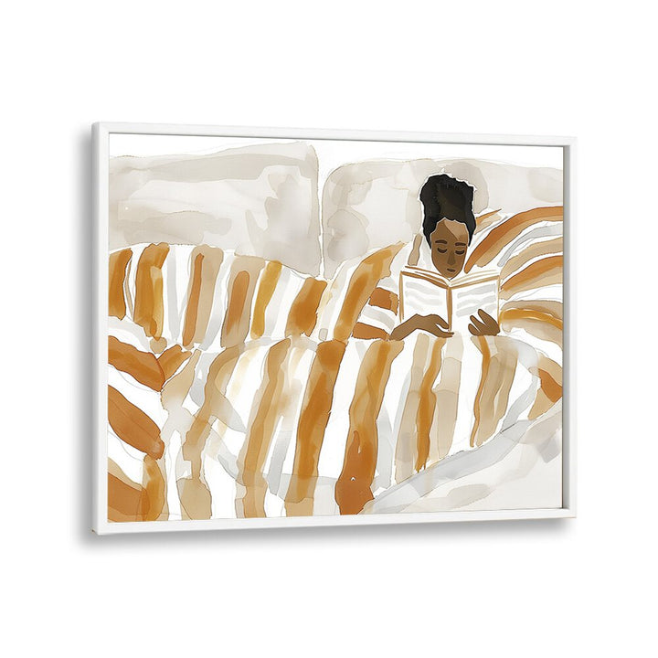 Girl At Mayhem  Women Illustrations paintings in White Plain Frame