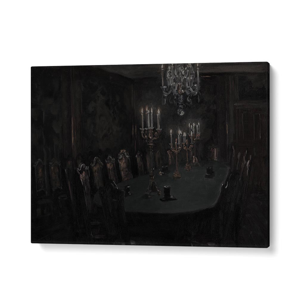 Gloomed Dining Hal Gothic Wall Art Prints in Gallery Wrap