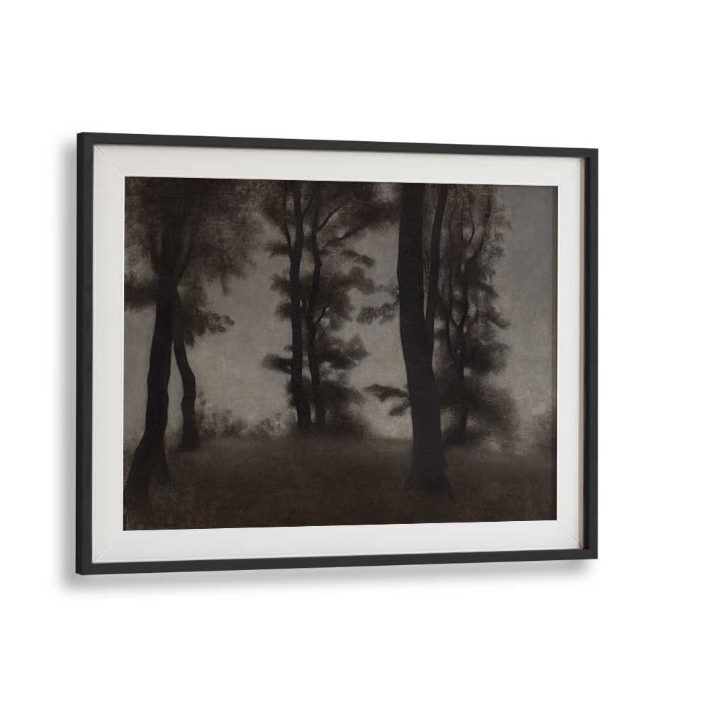 Gloomed Glade Gothic Wall Art Prints in Black Frame With Mount