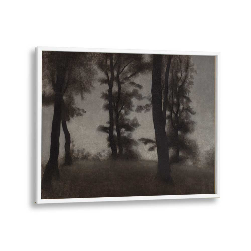 Gloomed Glade Gothic Wall Art Prints in White Plain Frame