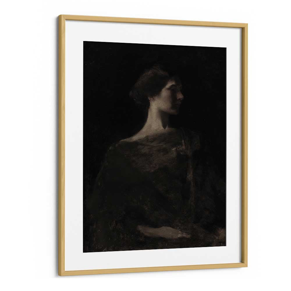 Gloomy Grace Gothic Wall Art Prints in Oak Wood Frame With Mount