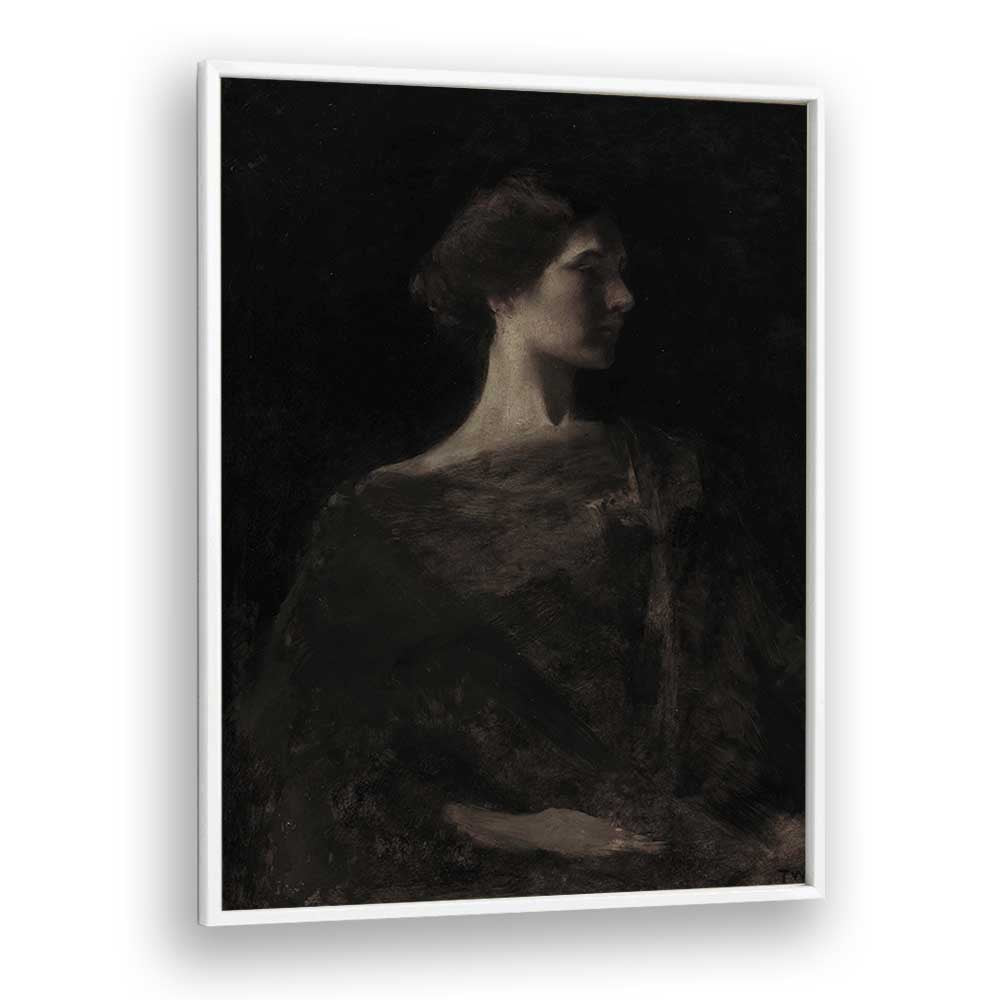 Gloomy Grace Gothic Wall Art Prints in White Plain Frame