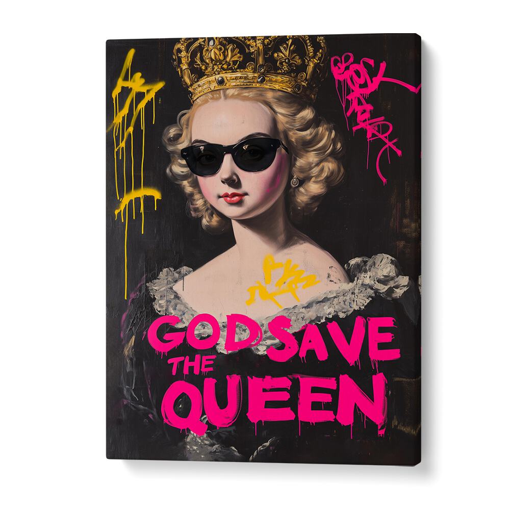 God Save The Queen Quotes And Typography Posters in Gallery Wrap