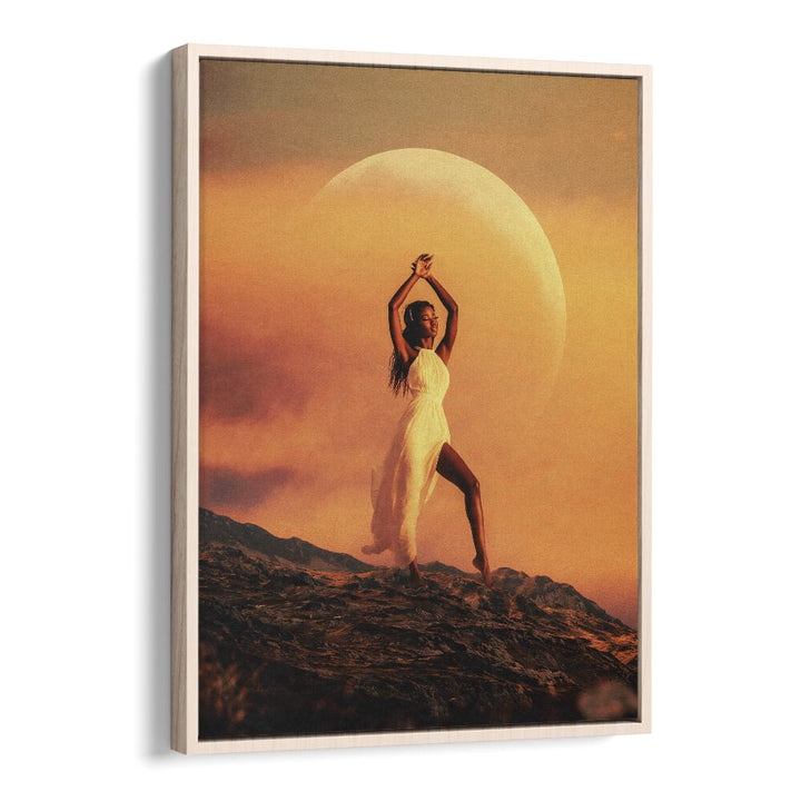 Goddess Surreal Paintings Surreal Art Prints in Oak Wood Floater Frame