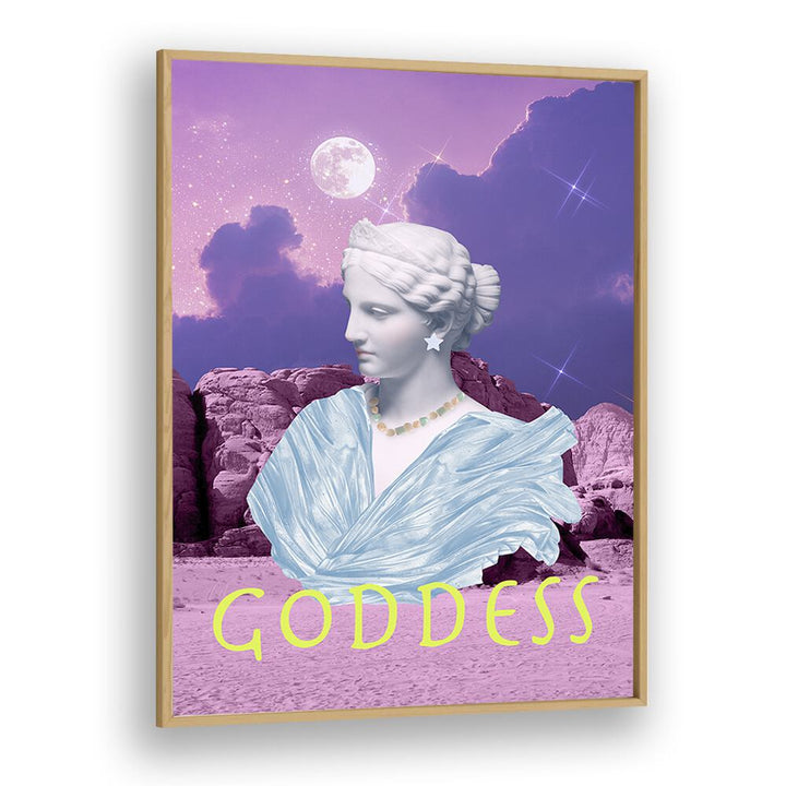 Goddess by Grace Digital Art Co Altered Art Prints in Oak Wood Plain Frame