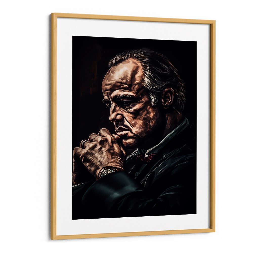 Godfather Art ii Movie Posters in Oak Wood Frame With Mount