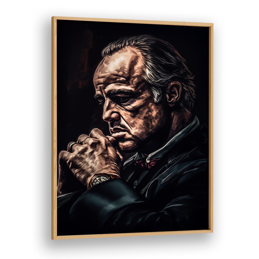 Godfather Art ii Movie Posters in Oak Wood Plain Frame