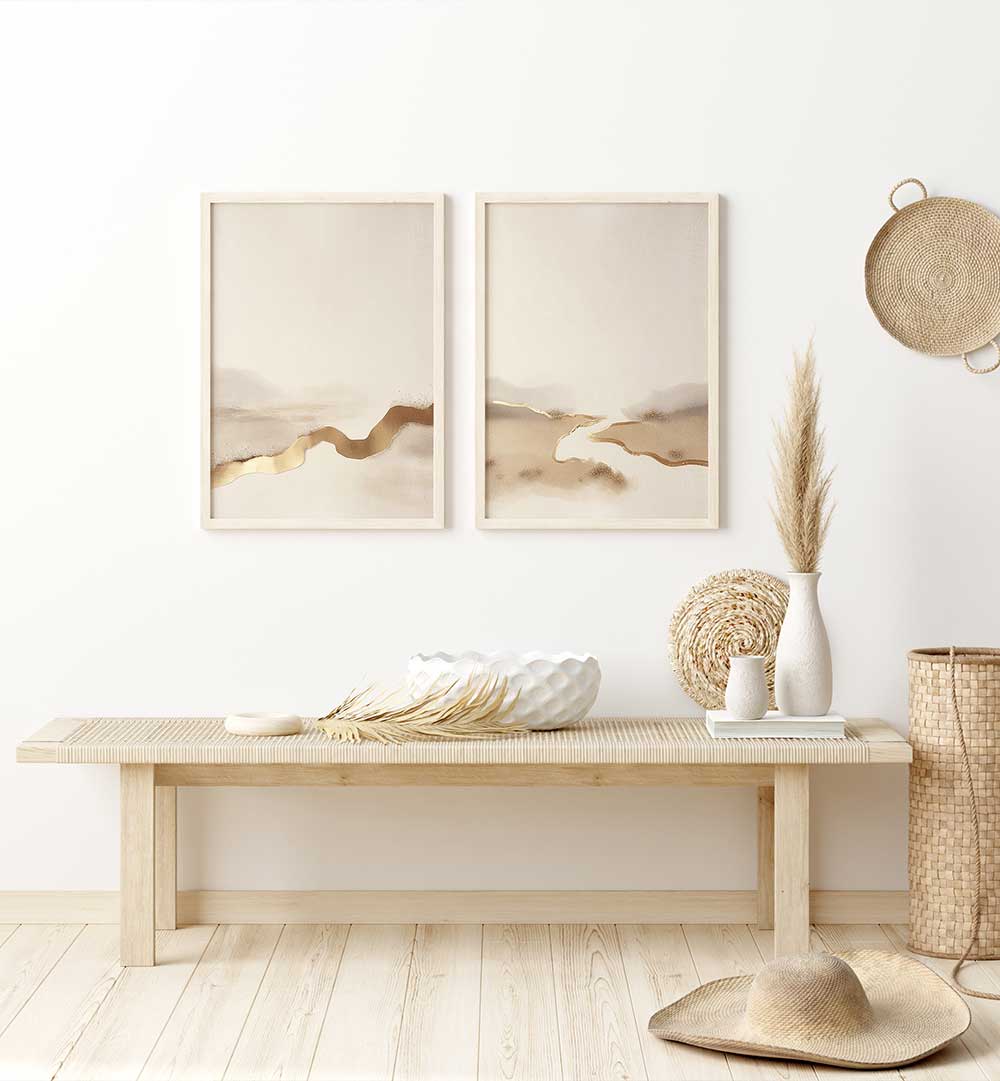 GOLDEN DRIFT SET , SET OF 2 PAINTINGS