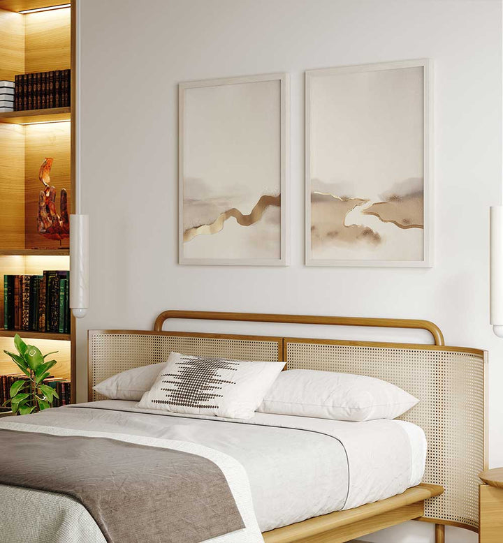 GOLDEN DRIFT SET , SET OF 2 PAINTINGS