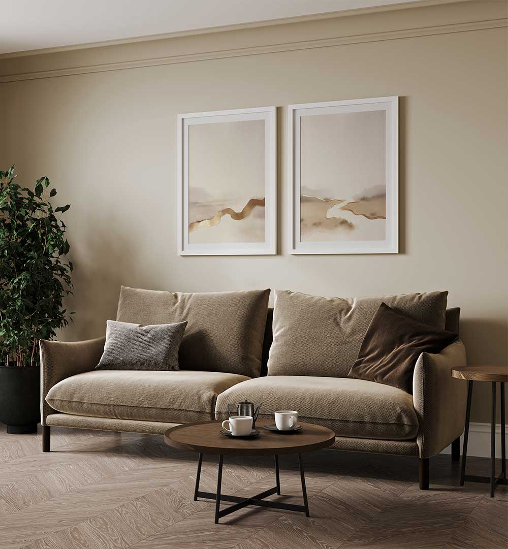 GOLDEN DRIFT SET , SET OF 2 PAINTINGS