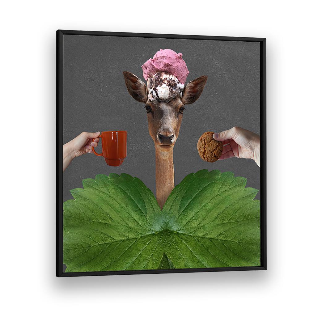 Good Morning Surreal Art Prints Surrealism in Black Plain Frame