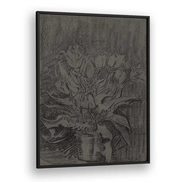 Gothic Bloom A Portrait Of The Flower Pot Gothic Art Prints in Black Plain Frame